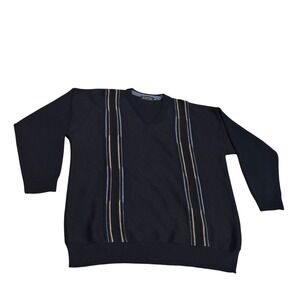 Blarney Woolen Mills XXL Mens V-Neck Wool‎ Acrylic Blend Knit Sweater Striped